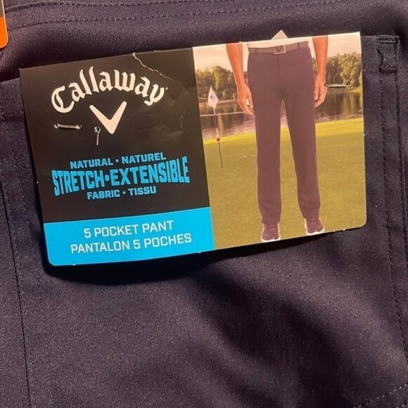 Callaway Golf Pants 5 Pocket Stretch Navy 38 X 30 NEW - Picture 4 of 6